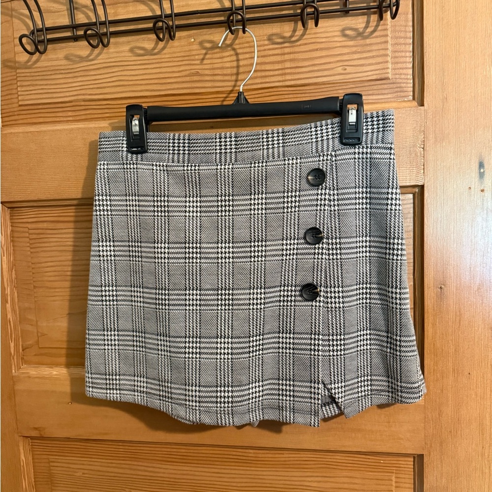 Altar'd State Black and White Pencil Mini Skirt Asymmetrical